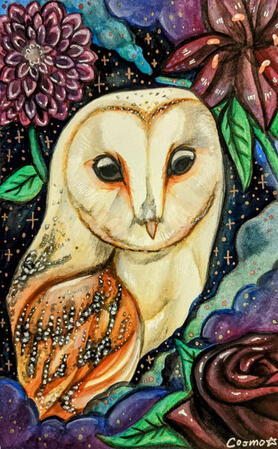 original work, watercolor and gel pen, 2022