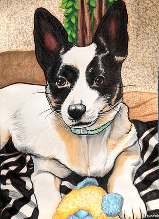 original work, alcohol markers, india ink and gel pens, ~2023